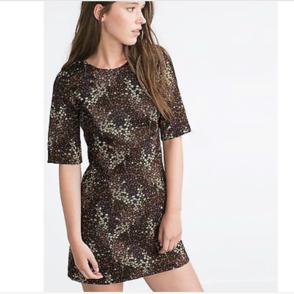 Zara Jacquard Print Dress - Picture 1 of 5